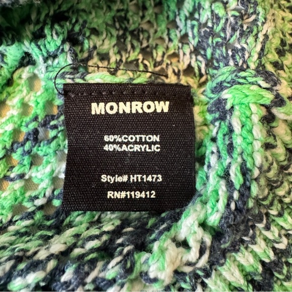 Monrow XS Space Dye Crochet Racer Back Sweater Tank Top ~ Cropped Y2K 90’s - Picture 7 of 8